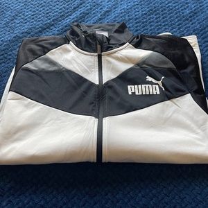Men's Puma Track Jacket Blk/Wht/Charcoal Size XXL